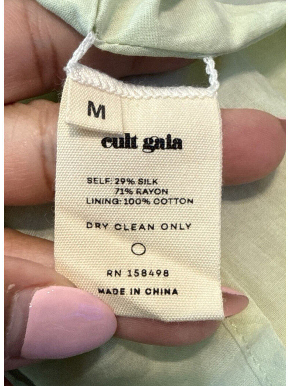 CULT GAIA Lucy One Sleeve Asymmetric Silk Blend Cutout 70's Print Mini Dress- M - Picture 10 of 11